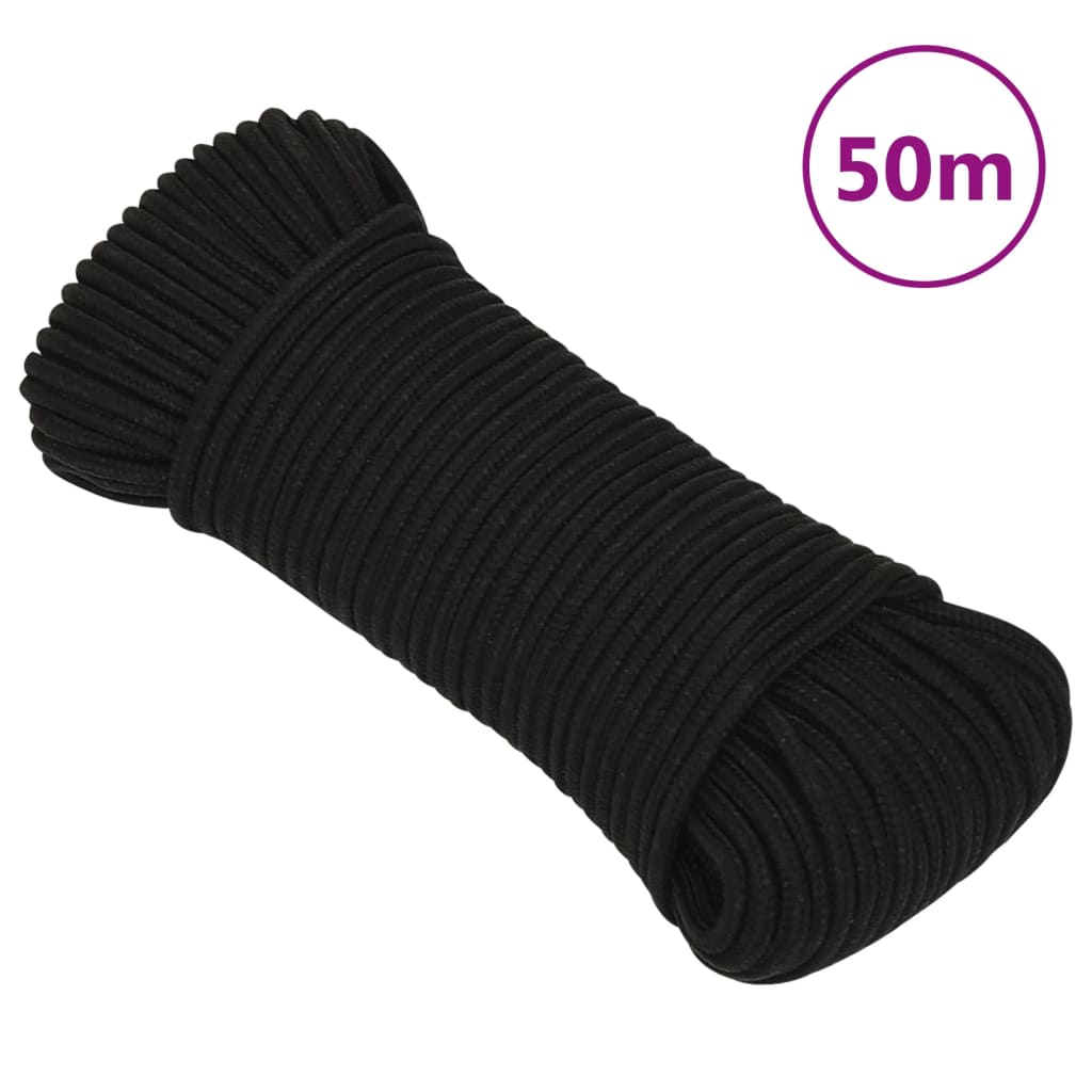 Vidaxx corde de travail 4 mm 50 m polyester noir