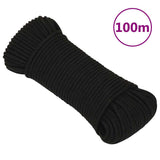 Vidaxx corde de travail 4 mm 100 m polyester noir