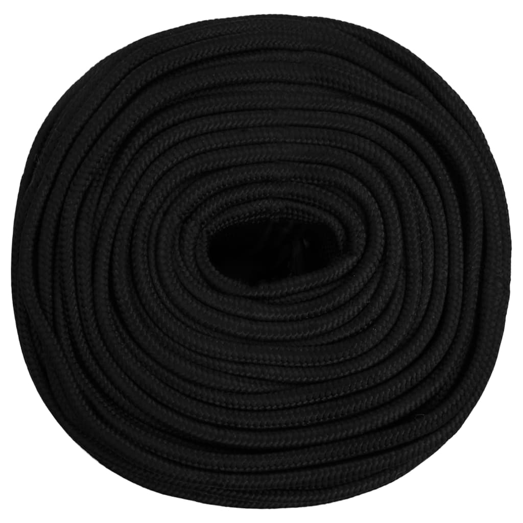 Vidaxl werktouw 6 mm 100 m polyester zwart