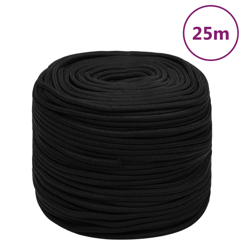 Vidaxx corde de travail 8 mm 25 m polyester noir