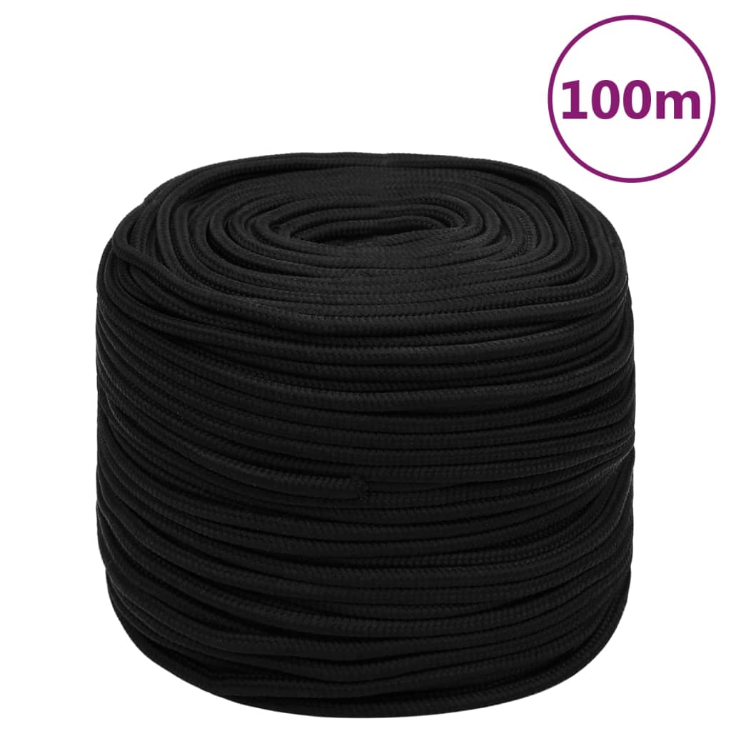 Vidaxl Werkouw 8 mm 100 m polyester sort