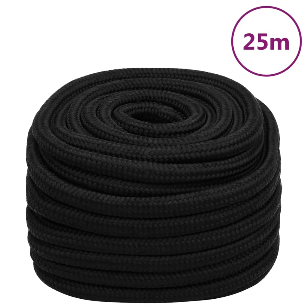 Vidaxl Werkouw 20 mm 25 m poliéster negro