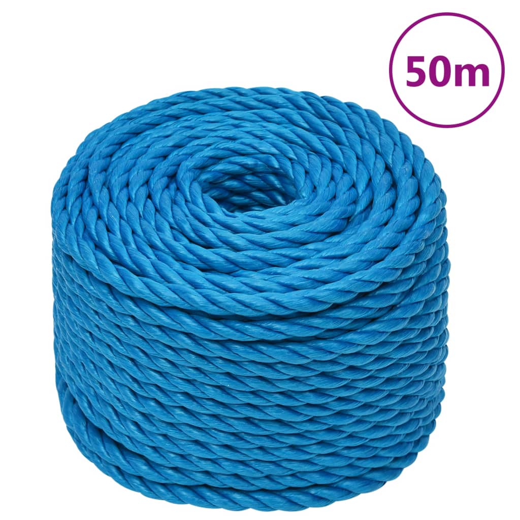 Vidaxl werktouw 12 mm 50 m polypropeen blauw