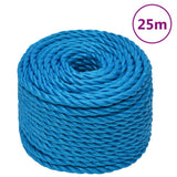 Vidaxl werkouw 14 mm 25 m de polypropène bleu