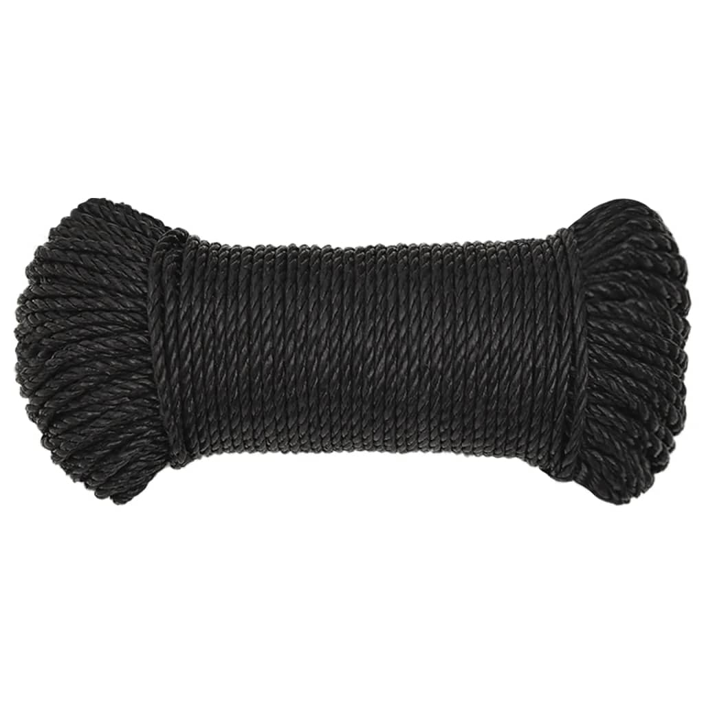 Vidaxx corde de travail 3 mm 25 m polypropylène noir