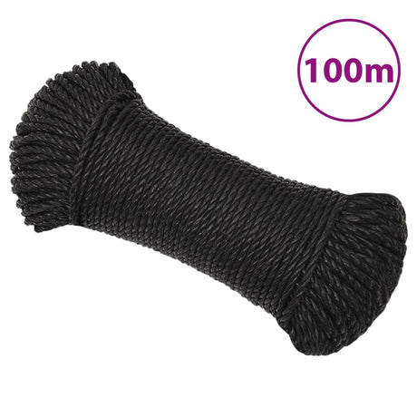 Vidaxx corde de travail 3 mm 100 m polypropylène noir