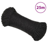 Vidaxl werkouw 6 mm 25 m de polypropène noir