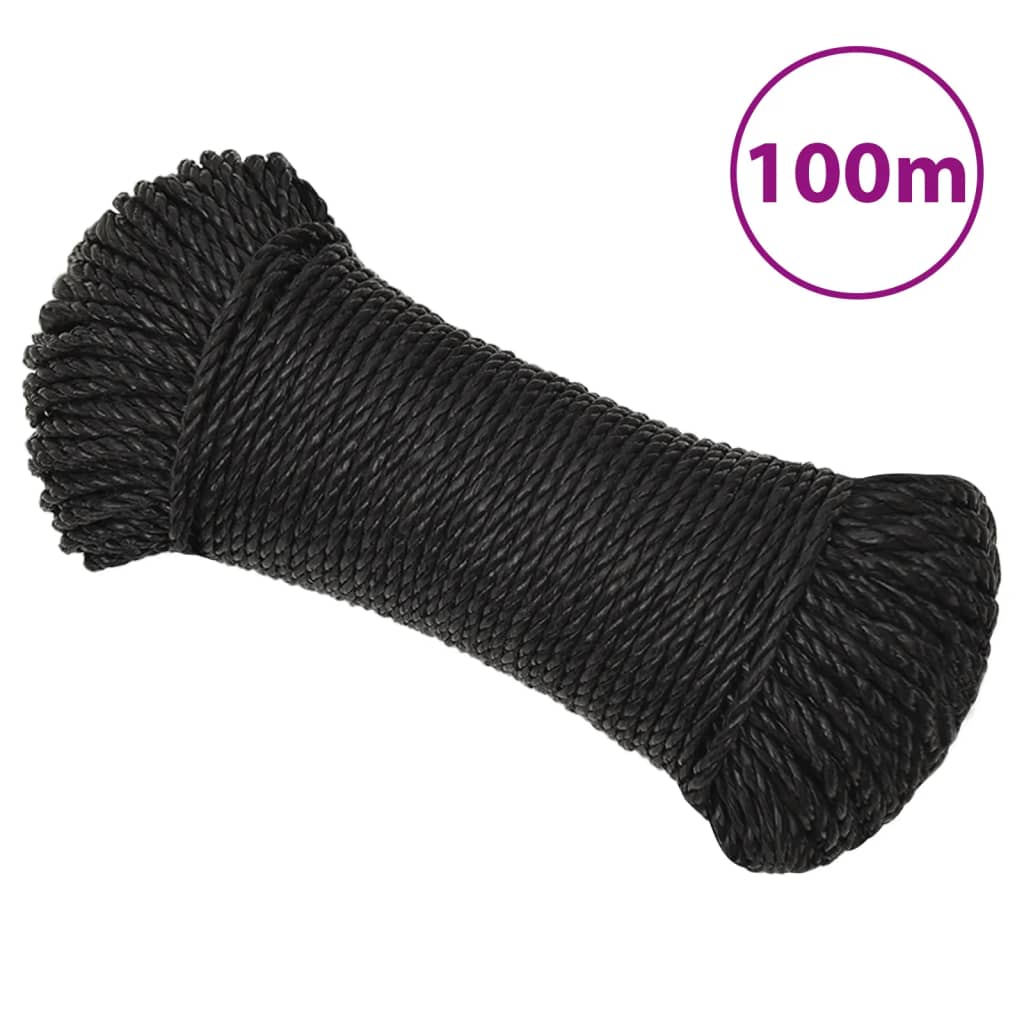Vidaxx corde de travail 8 mm 100 m polypropylène noir
