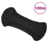 Vidaxx corde de travail 8 mm 100 m polypropylène noir