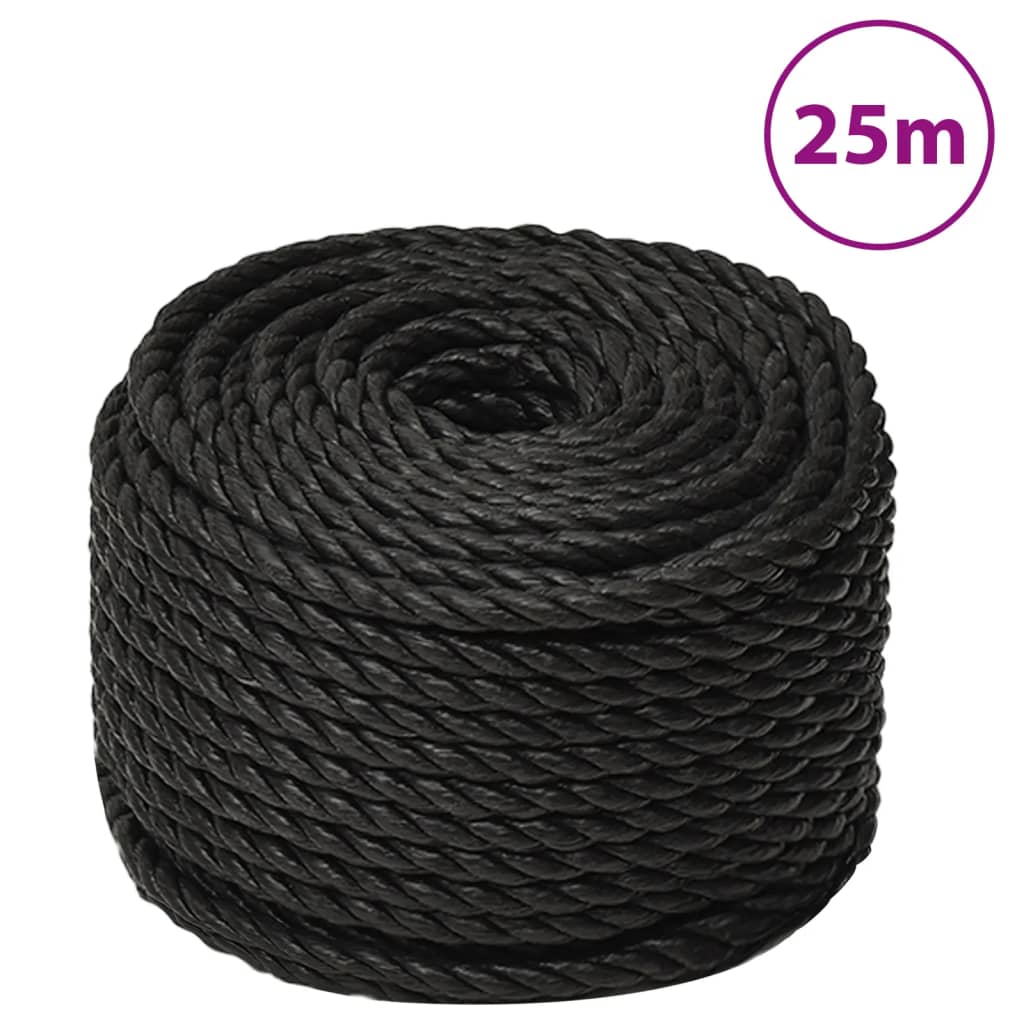 Vidaxx corde de travail 12 mm 25 m polypropylène noir