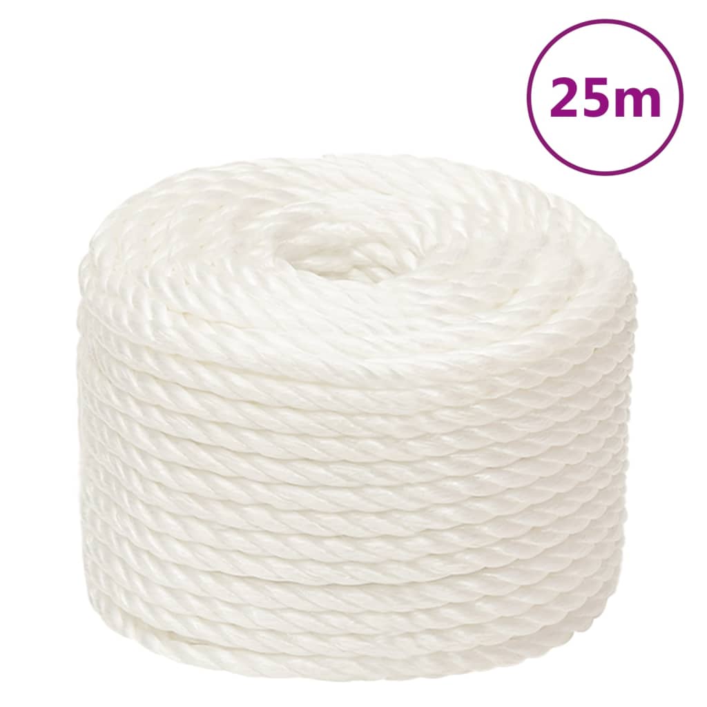 Vidaxl werkouw 20 mm 25 m de polypropène blanc