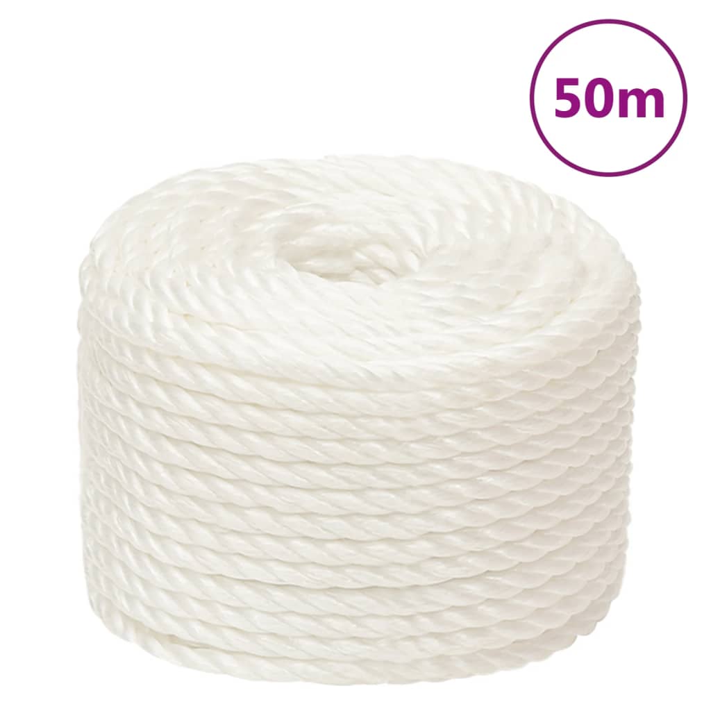 Vidaxl werkouw 24 mm 50 m de polypropène blanc