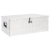 Boîte de rangement Vidaxl 90x47x33.5 cm Couleur en aluminium en aluminium