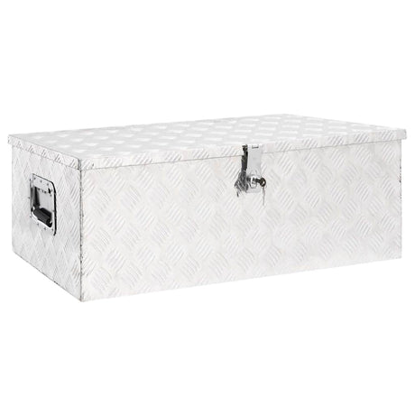 Boîte de rangement Vidaxl 90x47x33.5 cm Couleur en aluminium en aluminium