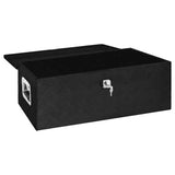 Boîte de stockage Vidaxl 90x47x33.5 cm en aluminium noir