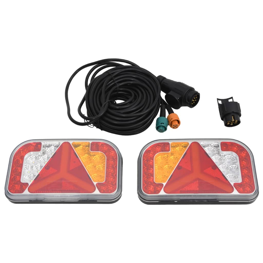 Vidaxl aanhangerlampen 2 st led-lamp 12 v 24x5x14,5 cm rood