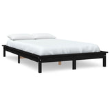 Vidaxl bedframe massief grenenhout zwart 120x200 cm