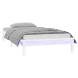 Vidaxl bedframe led massief hout wit 75x190 cm 2ft6