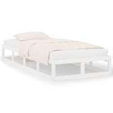 Vidaxl bedframe massief hout wit 90x200 cm