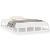 Vidaxl bedframe massief hout wit 150x200 cm