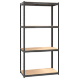 Rack de stockage Vidaxl en acier à 4 couches et couleur anthracite en bois transformé