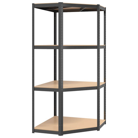 Rack de stockage Vidaxl en acier à 4 couches et couleur anthracite en bois transformé