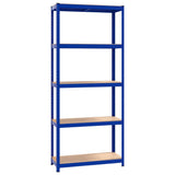 Vidaxl Storage Rack en acier à 5 couches Bleu en bois