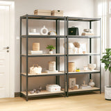 Racks de stockage Vidaxl 5 couches 2 st en acier en bois transformé en bois d'anthracite