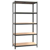 Rack de stockage Vidaxl en acier à 5 couches et gris en bois transformé