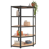 Rack d'angle Vidaxl Robust 5 couches en acier et gris en bois transformé