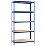 Rack de stockage Vidaxl en acier à 5 couches et bleu en bois transformé