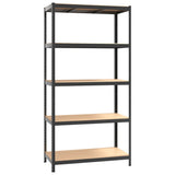 Rack de stockage Vidaxl en acier à 5 couches et en bois transformé en bois d'anthracite