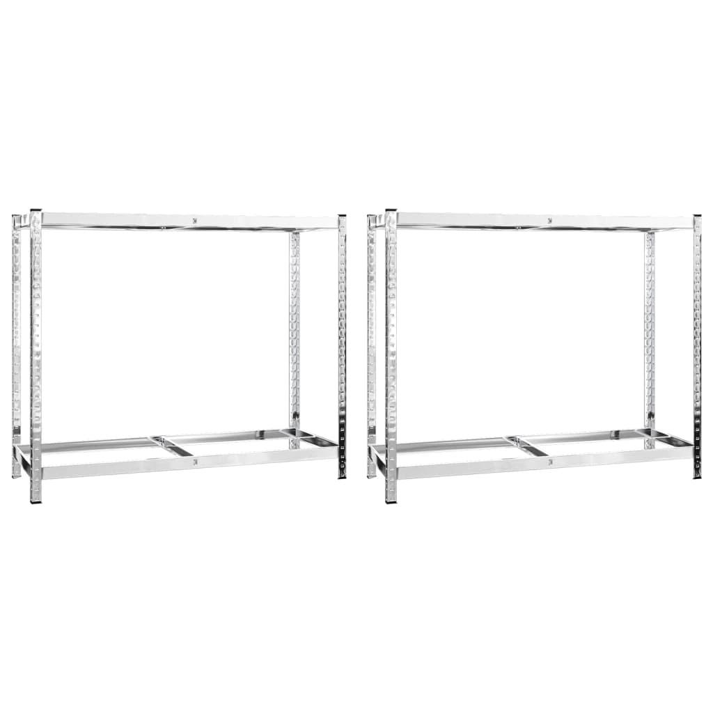 Racks de pneus Vidaxl 2 couches 2 PCS 110x40x110 cm en acier en argent coloré