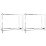 Vidaxl Tire racks 2-layer 2 pcs 110x40x110 cm steel silver colored