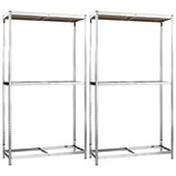 Racks de pneus Vidaxl 2 couches 2 PCS 110x40x180 cm en acier argenté coloré