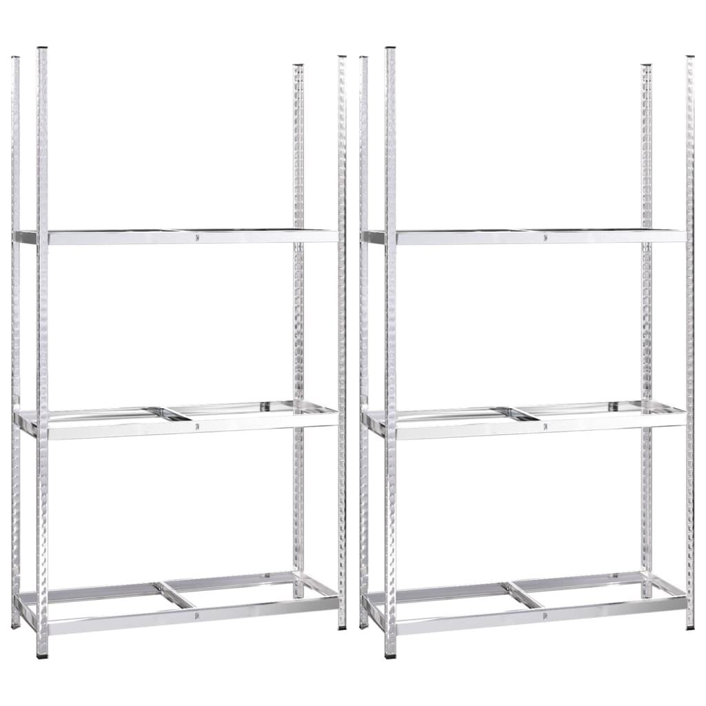 Vidaxl tire racks 3-layer 2 pcs 110x40x200 cm steel silver colored