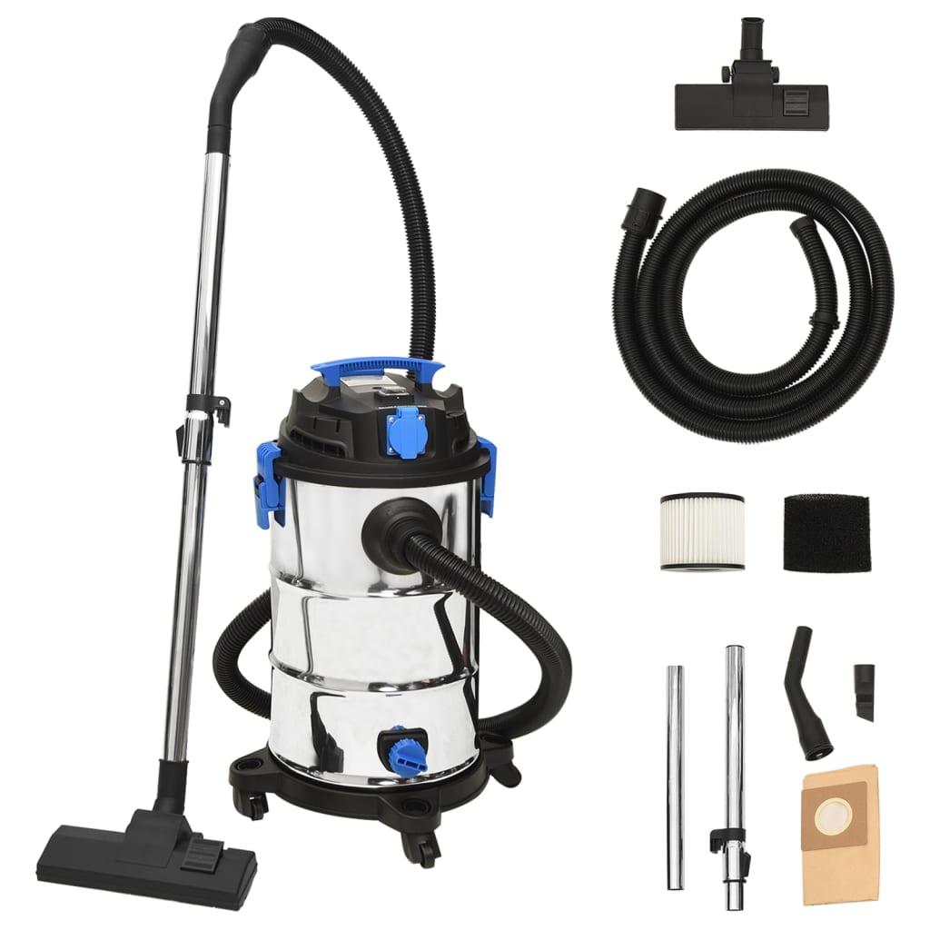 Vidaxx aspirateur eau et poussière 1200 w 30 l couleur argent