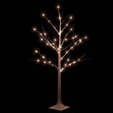 VidaXL bouleau LED 48 LED blanc chaud 120 cm blanc