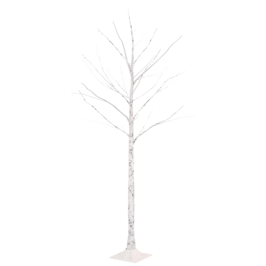 VidaXL bouleau LED 72 LED blanc chaud 150 cm blanc