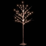 VidaXL bouleau LED 72 LED blanc chaud 150 cm blanc