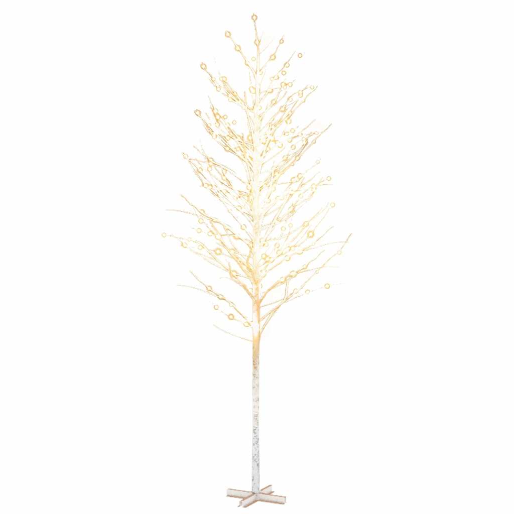 Vidaxl Berkenboom LED 672 LEDS WHICT CHAUD 400 cm blanc