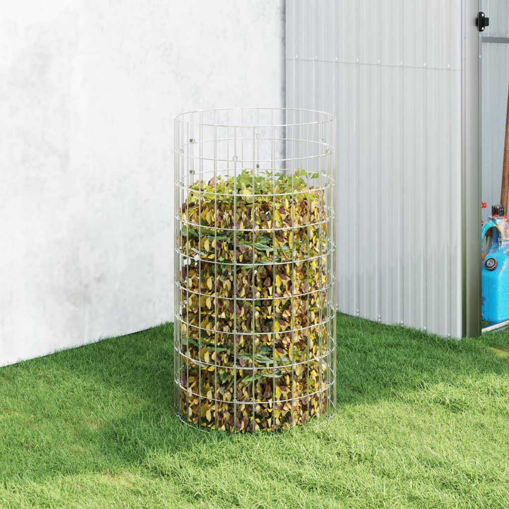 Vidaxx bac à compost ø50x100 cm acier galvanisé