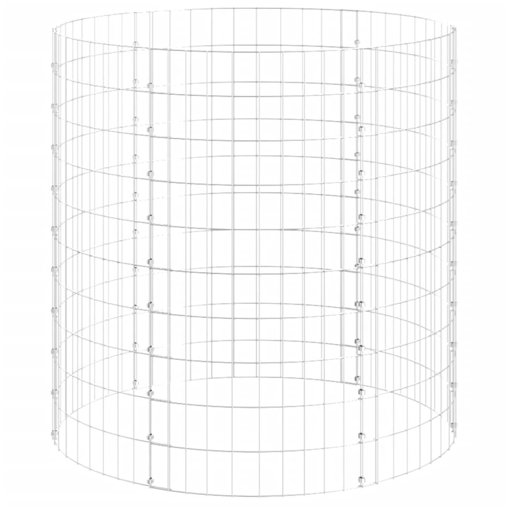 Vidaxl Kompost Bin Ø100x100 cm galvaniséiert Stol