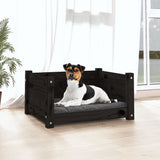 Vidaxl dog basket 55.5x45.5x28 cm solid pine pine black