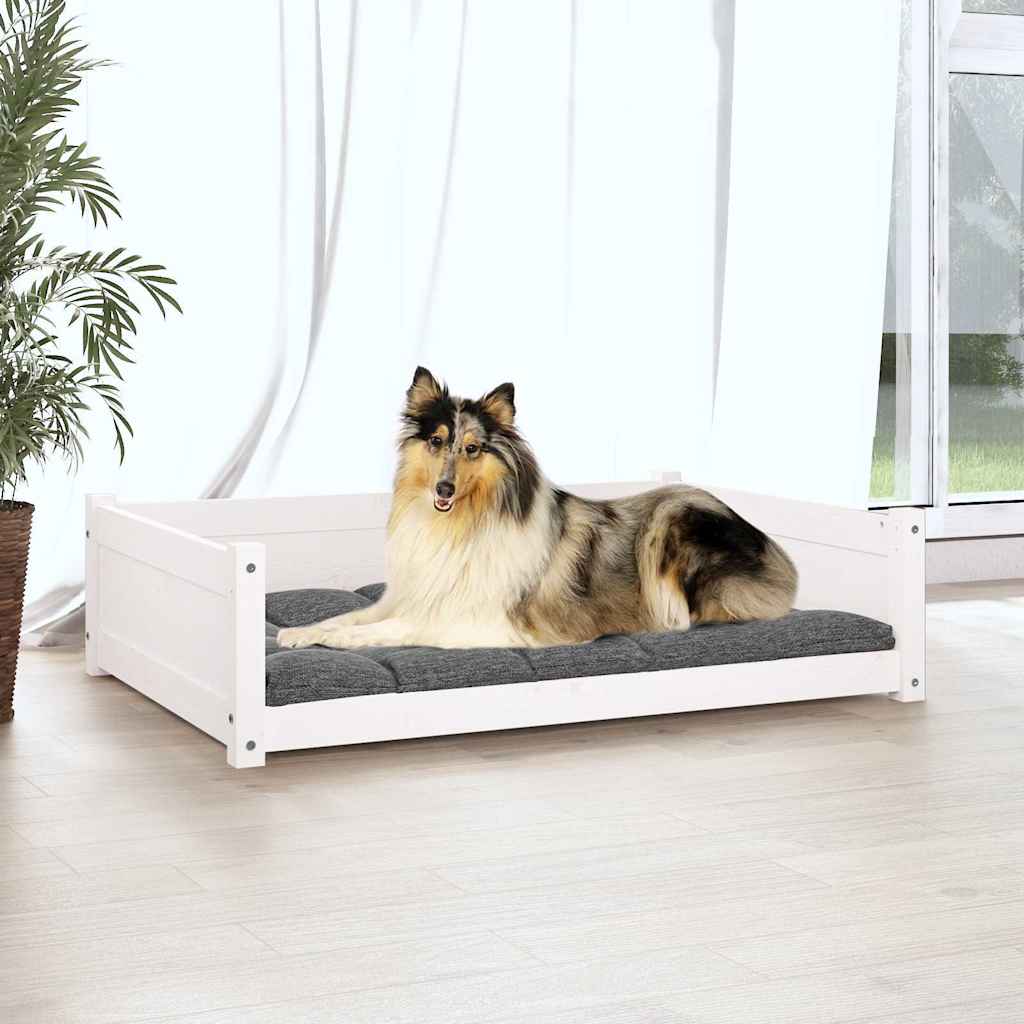 Vidaxl Dog Basket 95.5x65.5x28 cm Pine solide blanc