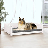 Vidaxl Hundekorb 95.5x65.5x28 cm Festkiefern Weiß weiß