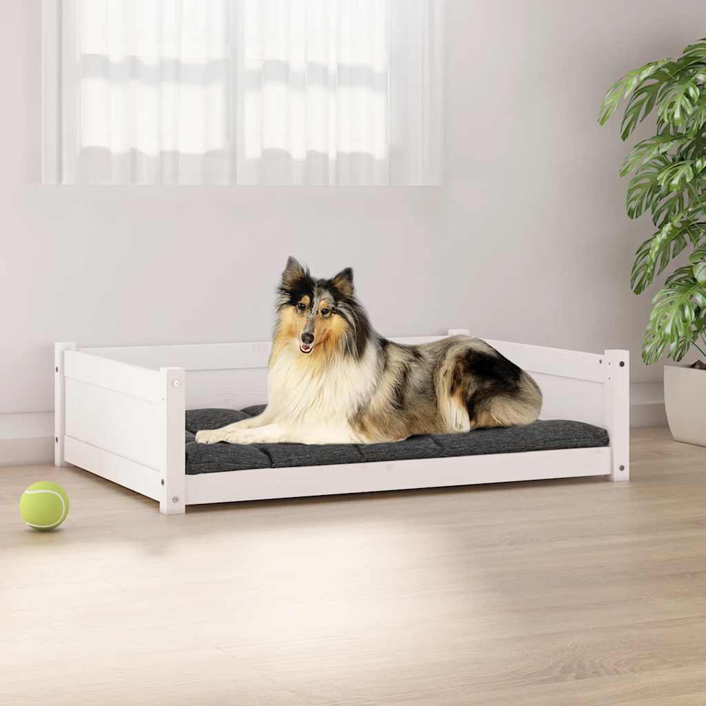 Vidaxl Dog Basket 95.5x65.5x28 cm Pine solide blanc