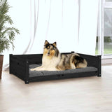 Vidaxl Hundekorb 95.5x65.5x28 cm Festkiefer Kiefer Schwarz