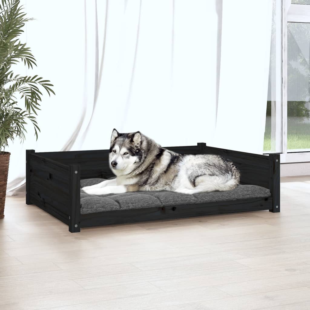 Vidaxl Dog Basket 105.5x75.5x28 cm Pine solide de pin noir