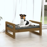 Vidaxl Dog Basket 55.5x45.5x28 cm Pine solide Honey Brown